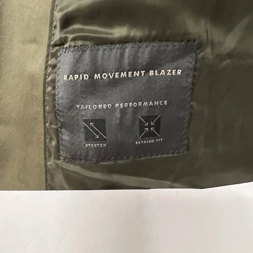 Banana Republic Performance Sport Blazer Mens 44R Slim Fit Cotton Stretch Olive